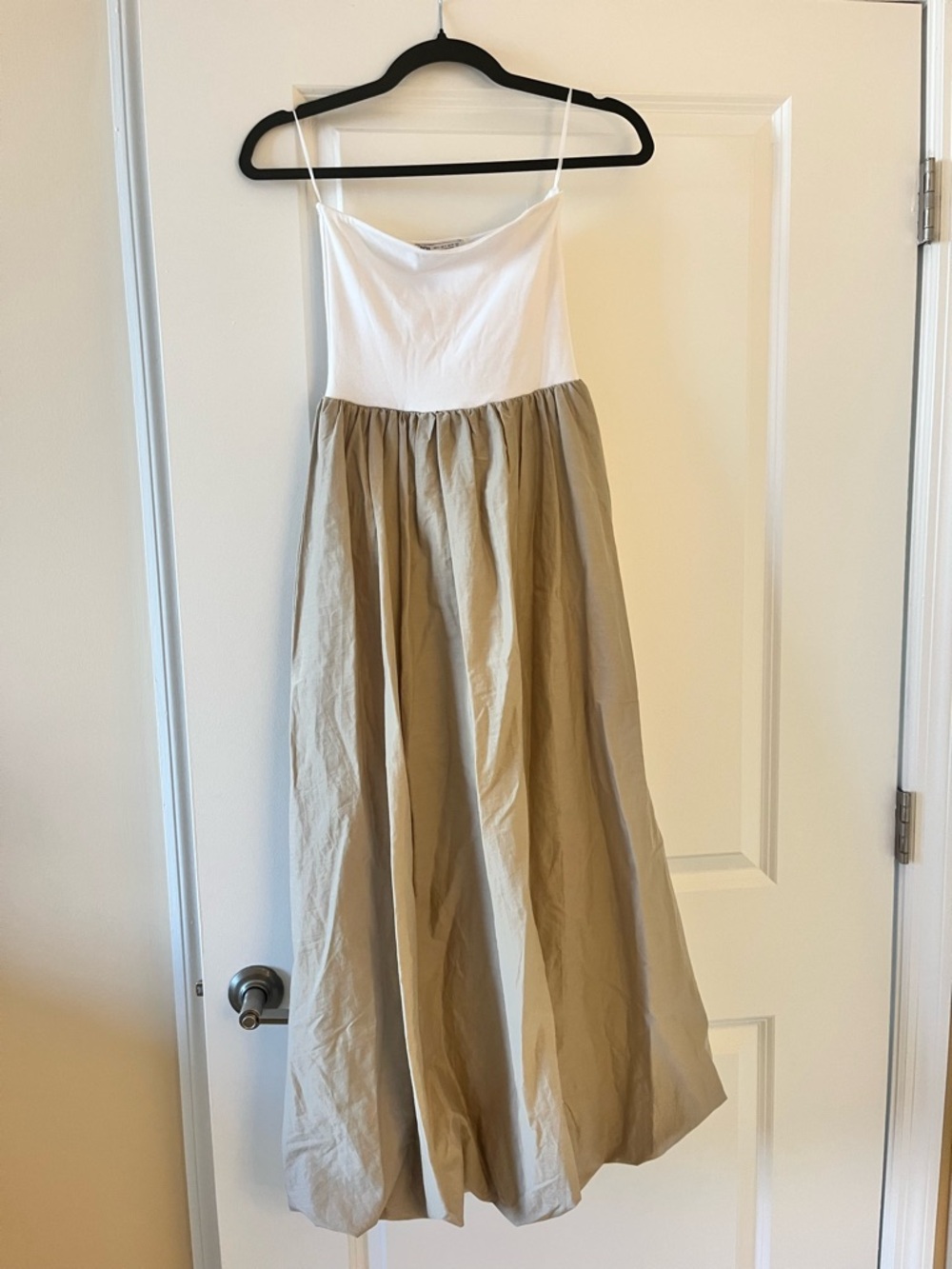 Zara White Sleeveless Bodice Maxi Dress